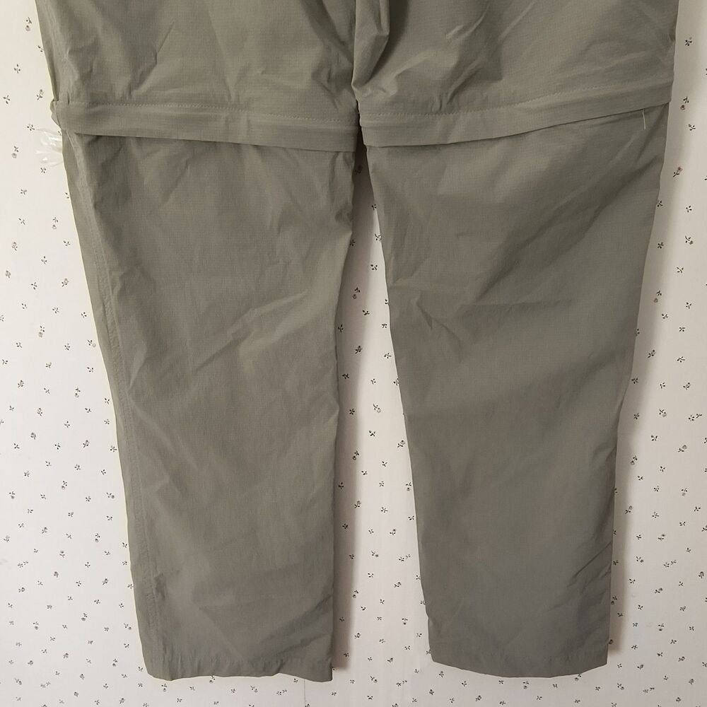Mountain Hardwear Hiking Pants Womens 12 Olive Green Zip Off Convertible Stretch - Picture 12 of 16